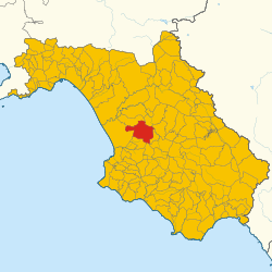 Map of Roccadaspide (Province of Salerno, region Campania, Italy 2024)